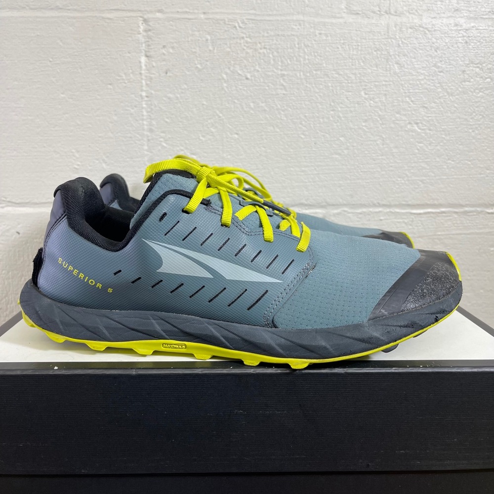 Altra Superior 5  AL0A546Z020 Gray Yellow Trail Running Shoes Sneakers Men's 12